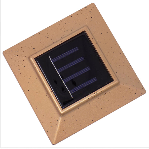 Solar Powered Outdoor LED Post Cap Light Mount 4" x 4" - Copper