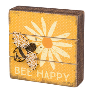 Bee Happy String Art Sign